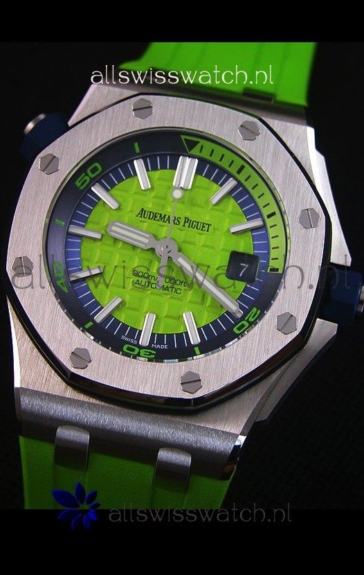 IMG_9081 Audemars Piguet Royal Oak New Diver 1:1in Green Replica 4
