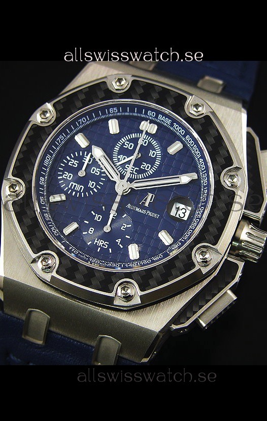 IMG_9081 Audemars Piguet Royal Oak Offshore Juan Pablo Montoya 3120 Movement Blue Dial - 1:1 Mirror Replica 4