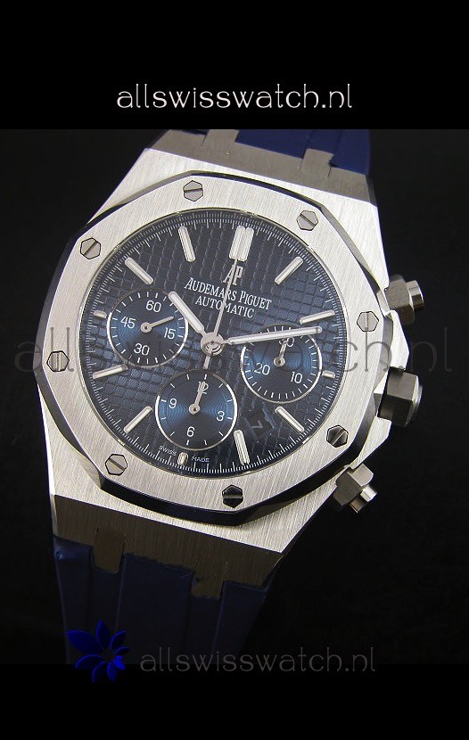 IMG_9081 Audemars Piguet Royal Oak Chronograph in Stainless Steel Case Blue Dial Replica 4
