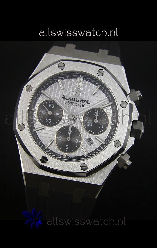 IMG_9081 Audemars Piguet Royal Oak Chronograph in Stainless Steel Case White Dial Replica 4