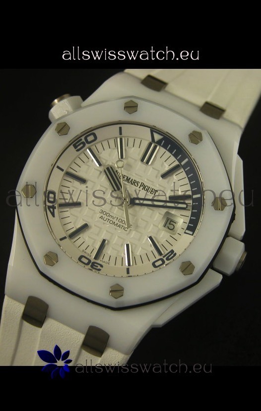 IMG_9081 Audemars Piguet Royal Oak Diver White Ceramic - 1:1 Mirror Replica 4