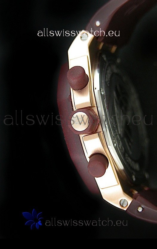 IMG_9081 Audemars Piguet Royal Oak Offshore Lady Alinghi in Maroon Checkered Dial Replica 4