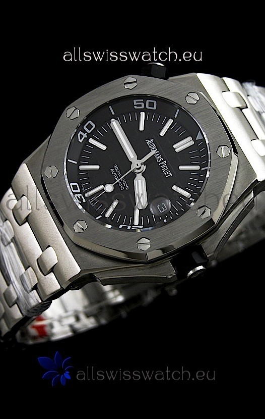 IMG_9081 Audemars Piguet Royal Oak Scuba in Black Dial Replica 4