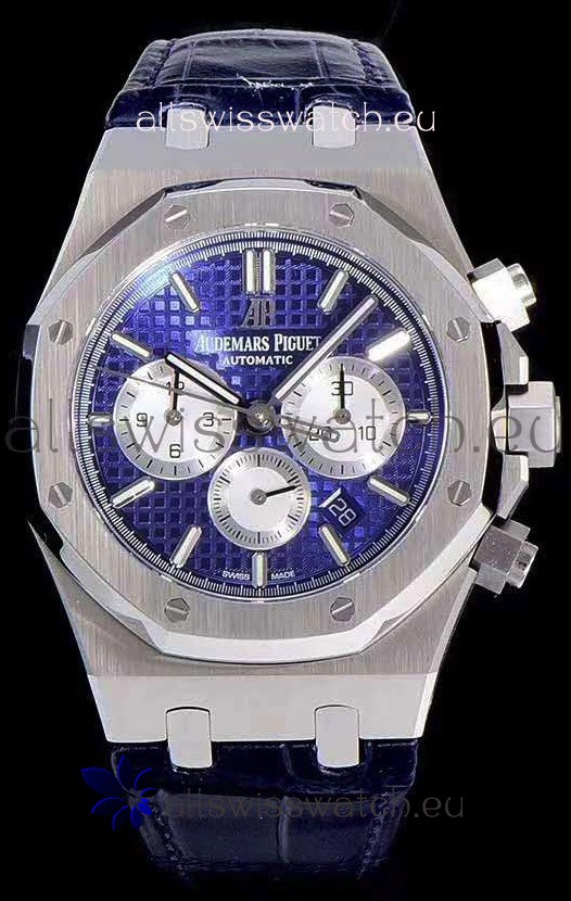 IMG_9081 Audemars Piguet Royal Oak Chronograph Blue Dial 904L Steel 1:1 Mirror Replica 4