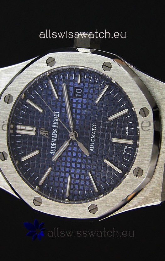 IMG_9081 Audemars Piguet Royal Oak 41MM Blue Dial Steel Strap - 1:1 Mirror Ultimate Edition Replica 4