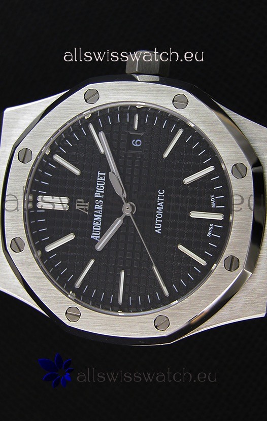IMG_9081 Audemars Piguet Royal Oak 41MM Black Dial Rubber Strap - 1:1 Mirror Ultimate Edition Replica 4