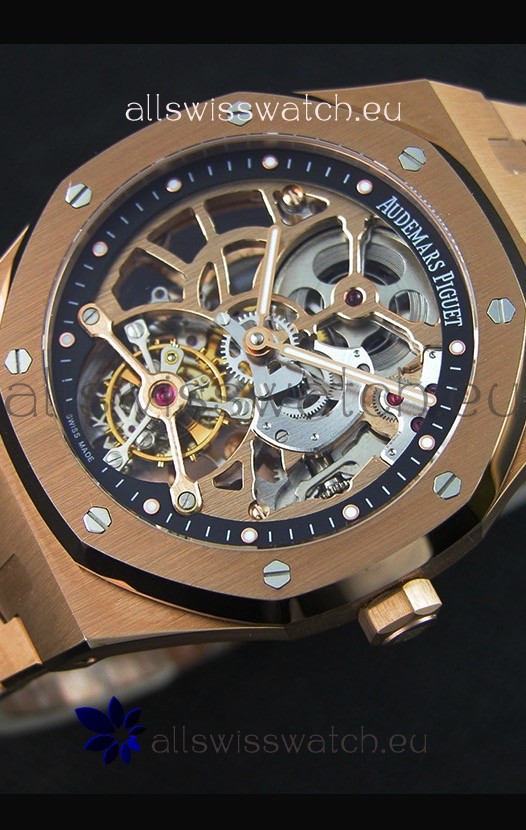 IMG_9081 Audemars Piguet Royal Oak Tourbillon Extra-Thin Openworked Rose Gold Replica 4