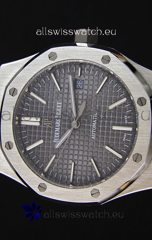 IMG_9081 Audemars Piguet Royal Oak 41MM Grey Dial Steel Strap - 1:1 Mirror Ultimate Edition Replica 4