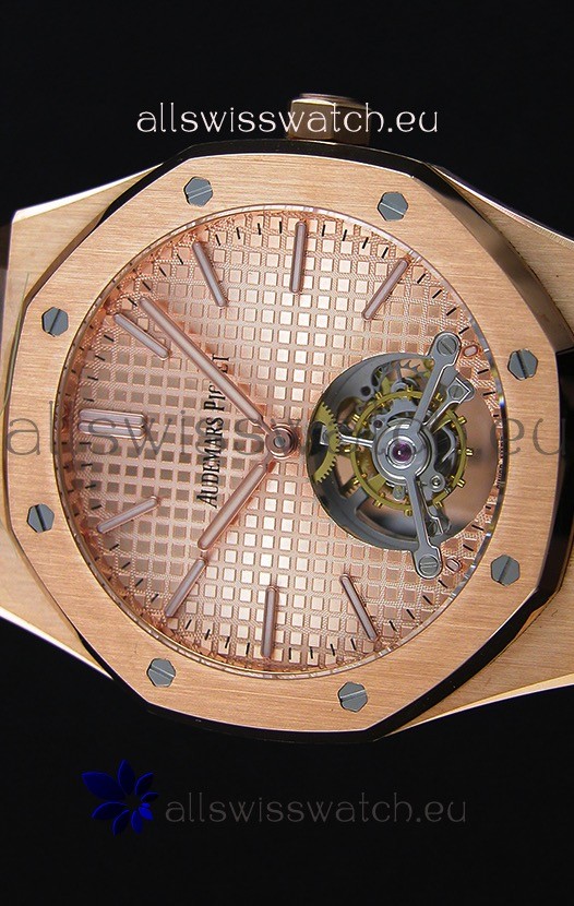 IMG_9081 Audemars Piguet Royal Oak Tourbillon 41mm Extra-Thin Pink Gold Dial Replica 4