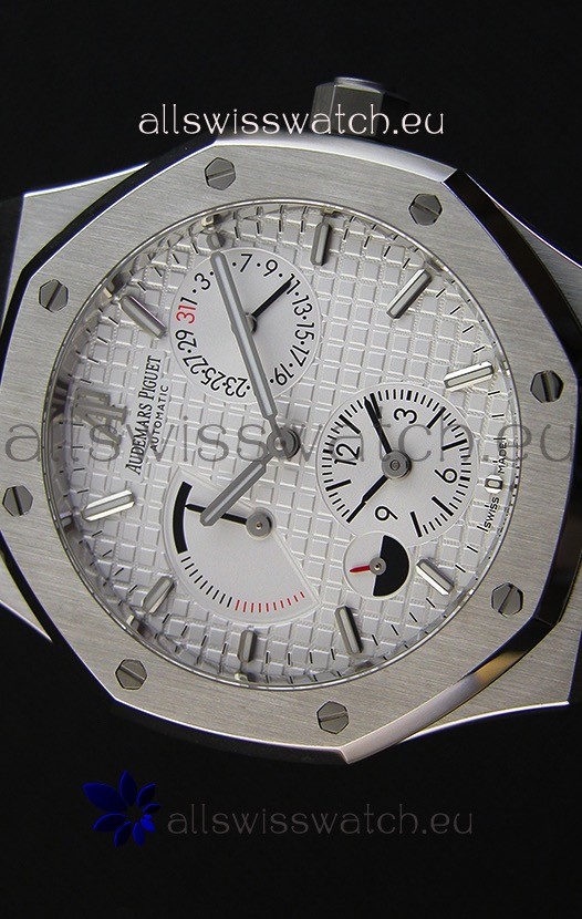 IMG_9081 Audemars Piguet Royal Oak Dual Timein White Dial Replica 4