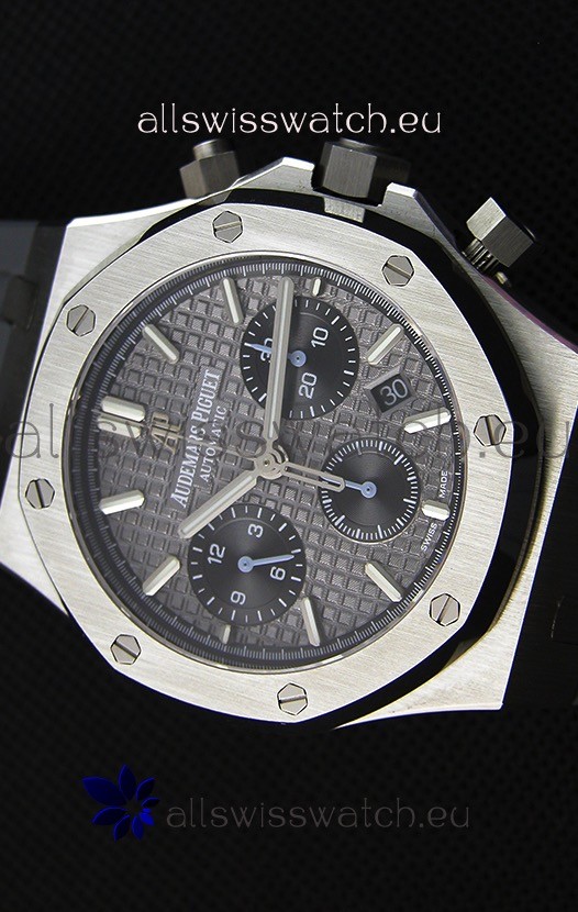 IMG_9081 Audemars Piguet Royal Oak Chronograph Slate Grey Dial Rubber Strap Replica 4