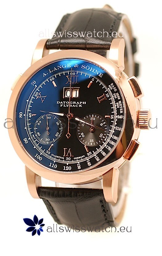 IMG_9081 A. Lange & Sohne Datograph Flyback Rose Gold in Black Dial Replica 4