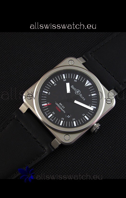 IMG_9081 Bell & Ross BR03-92 Horograph Black Dial Leather Strap 1:1 Mirror Replica 4