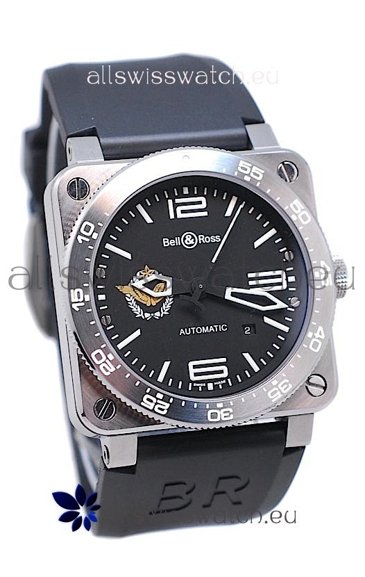 IMG_9081 Bell and Ross BR 03 Type Aviation Brushed Steel Automatic Replica 4
