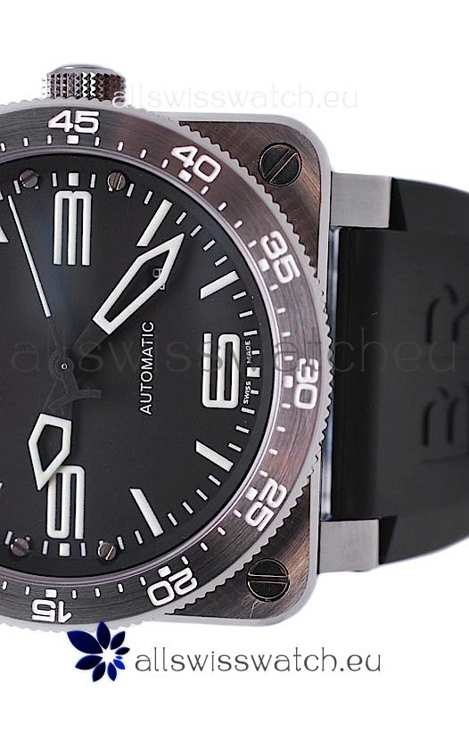 IMG_9081 Bell and Ross BR 03 Type Aviation Brushed Steel Automatic in Black Dial Replica 4