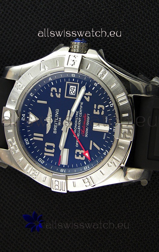 IMG_9081 Breitling Avenger II GMTin Black Dial 1:1 Mirror Version Replica 4