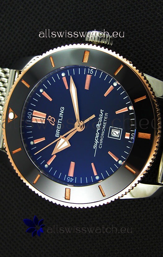 IMG_9081 Breitling SuperOcean Heritage II B20 44MM Black Dial Two Tone Bezel 1:1 Mirror Replica 4
