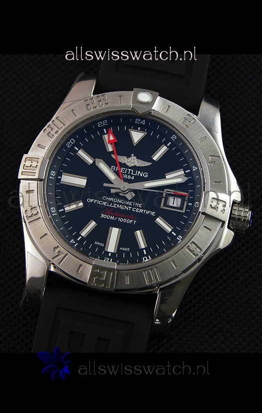 IMG_9081 Breitling Avenger II GMT 1:1 Mirror in Black Dial Replica 4