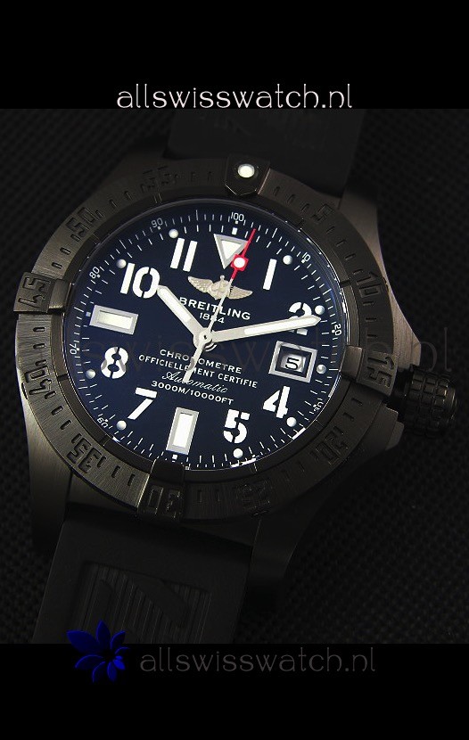 IMG_9081 Breitling Avenger Blacksteel DLC Coatedin Black Dial Replica 4