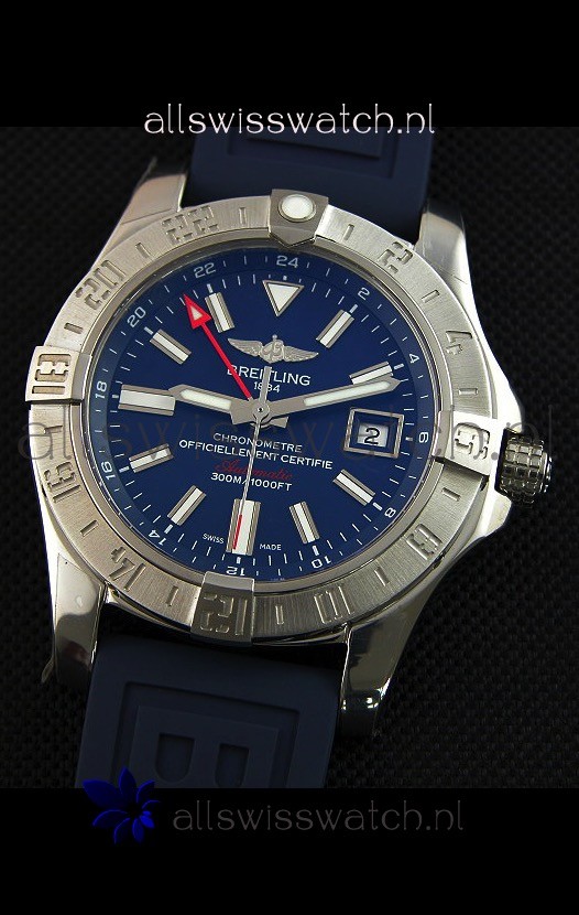 IMG_9081 Breitling Avenger II GMT 1:1 Mirror in Blue Dial Replica 4
