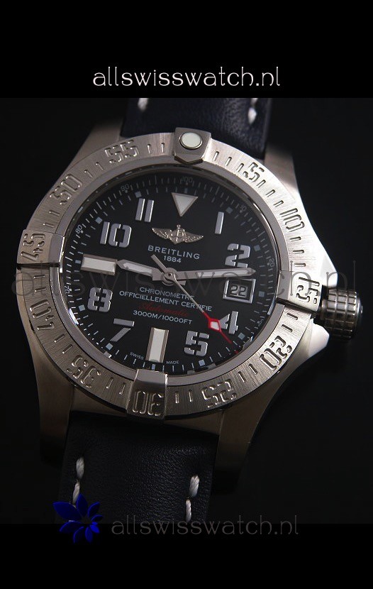IMG_9081 Breitling Avenger II Seawolf Black Dial 45MM - 1:1 Mirror Replica 4