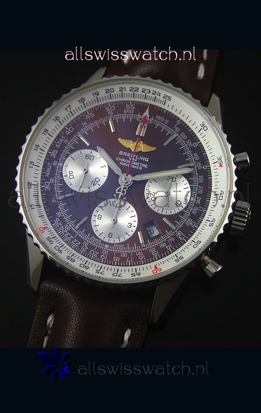 IMG_9081 Breitling Navitimer 01 Brown Dial Steel Case 1:1 Mirror Replica 4
