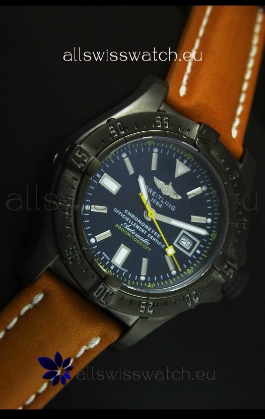 IMG_9081 Breitling Seawolf PVD Coated in Brown Strap Replica 4