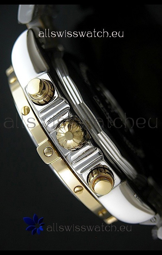 IMG_9081 Breitling Chronomat B01 Two Tone in Black Dial Replica 4