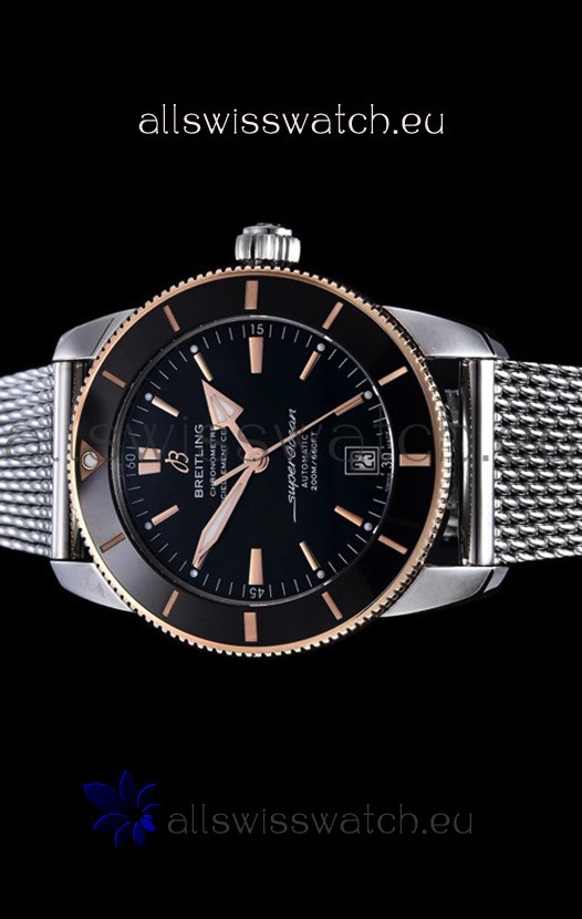 IMG_9081 Breitling SuperOcean Heritage II 44MM Black Dial Two Tone 904L Steel 1:1 Mirror Replica 4