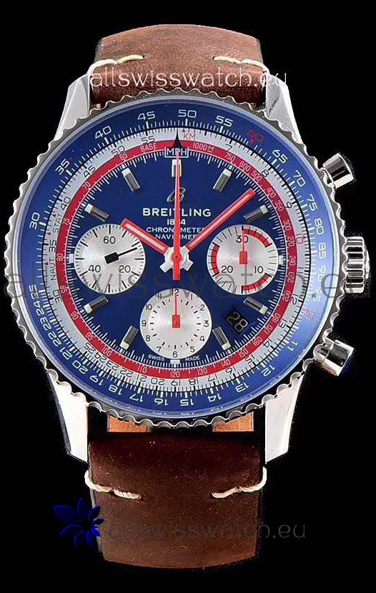 IMG_9081 Breitling Navitimer 1 B01 Chronograph PAN AM Edition 43MM - 904L 1:1 Mirror Replica 4