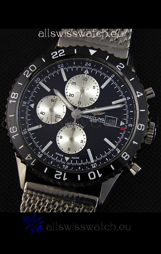 IMG_9081 Breitling Chronoliner Steel-Black Mesh Strap in Black Dial Replica 4
