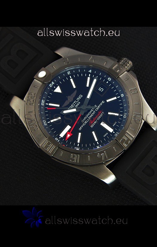 IMG_9081 Breitling Avenger II BlackSteel GMTRubber Strap 1:1 Mirror Replica 4