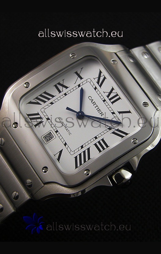 IMG_9081 Cartier Santos De Cartier 1:1 Mirror - 36MM Stainless Steel Replica 4