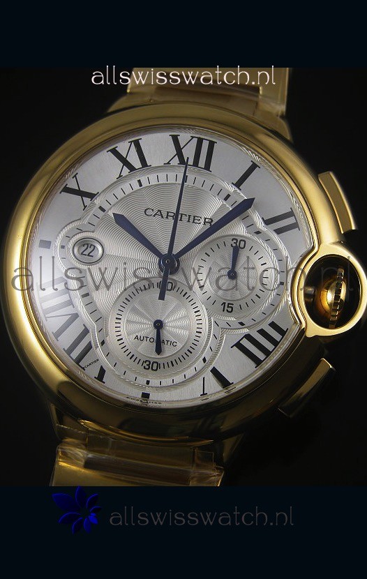 IMG_9081 Ballon De Cartier Chronograph in Yellow Gold Case - 1:1 Mirror Replica 4