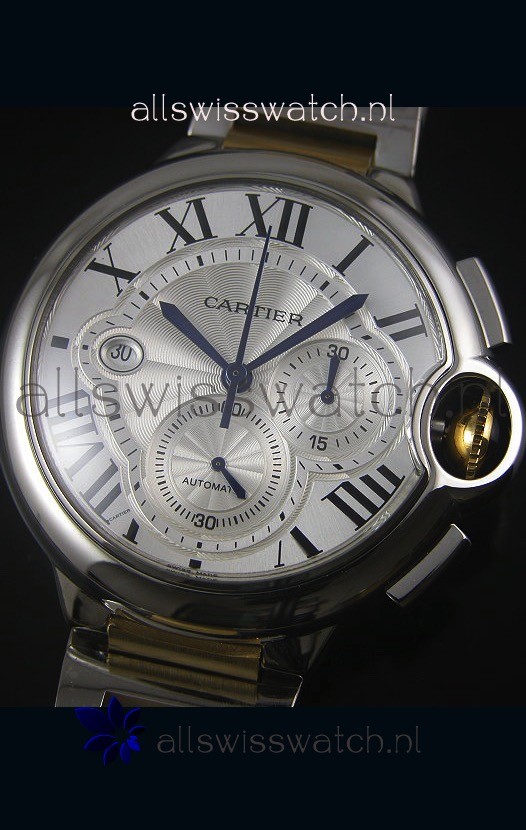 IMG_9081 Ballon De Cartier Chronograph in Yellow Gold Two Tone Case - 1:1 Mirror Replica 4