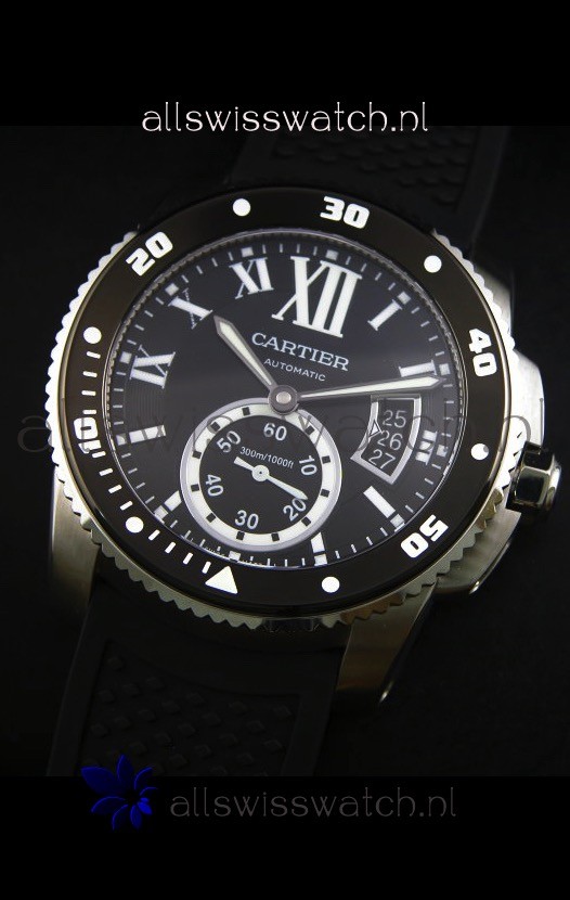 IMG_9081 Calibre De Cartier 42MM Black Dial Steel Case - 1:1 Mirror Replica 4