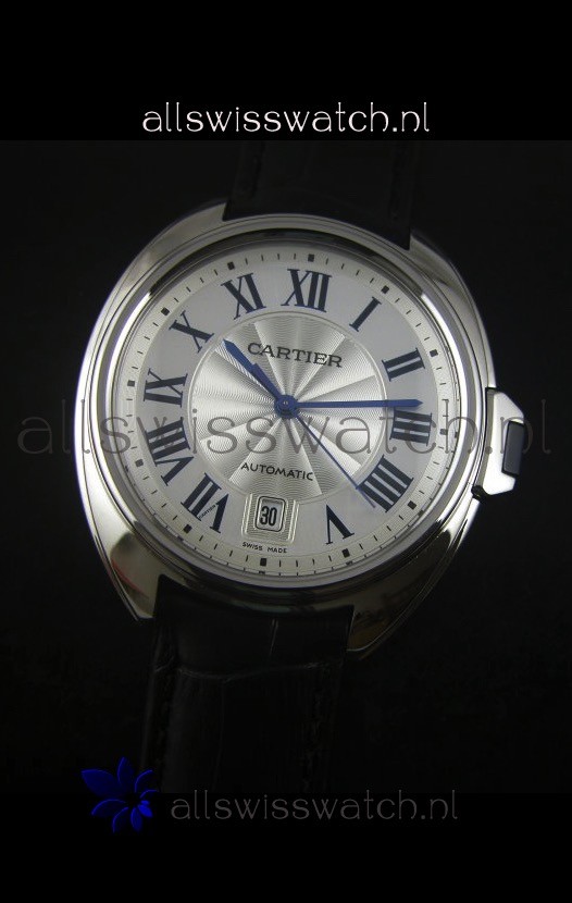 IMG_9081 Cle De Cartier 40MM Steel Case with Leather Steap - 1:1 Mirror Replica 4