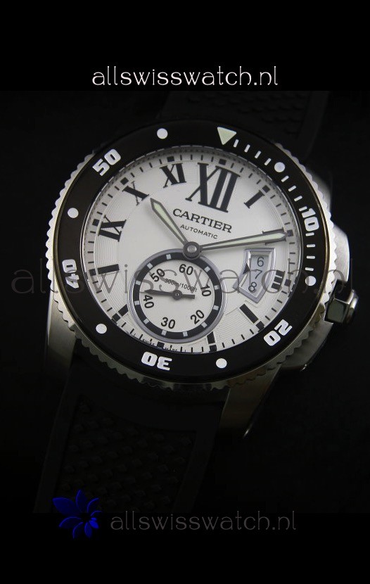 IMG_9081 Calibre De Cartier 42MM White Dial Steel Case - 1:1 Mirror Replica 4