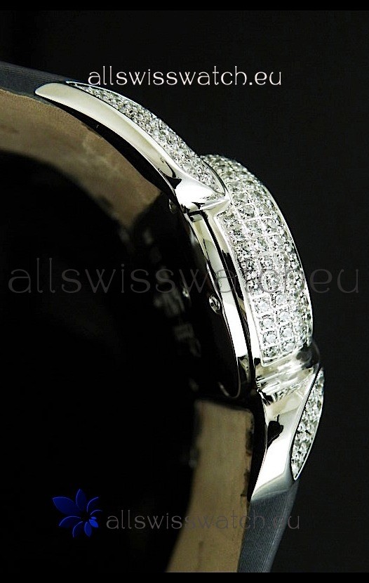 IMG_9081 Chopard Animal World Ladies Owl Black Full Diamond in Black Double Eyes Dial Replica 4