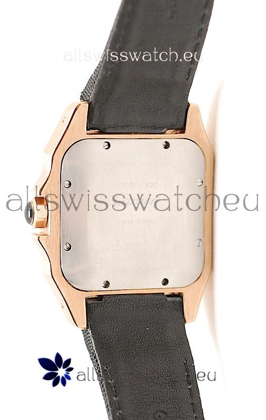 IMG_9081 Cartier Santos 100 Pink Gold in Black Dial Replica 4