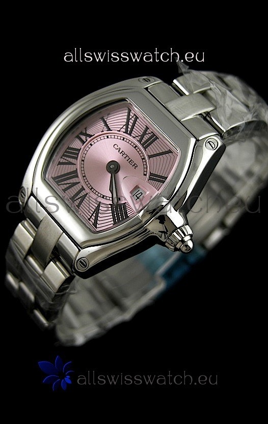 IMG_9081 Cartier Roadster Ladies - 1:1 Mirror in Pink Dial Replica 4