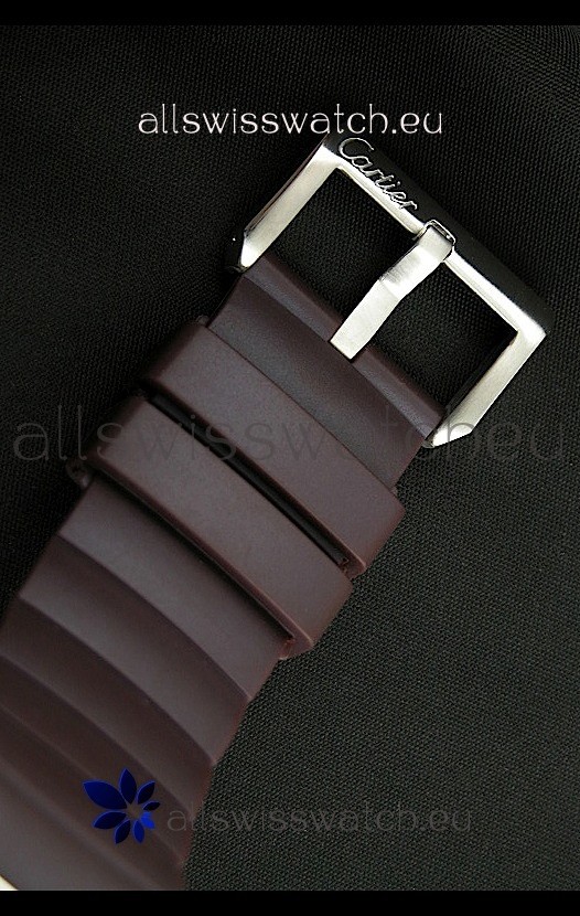 IMG_9081 Cartier Santos Automatic in Brown Strap Replica 4