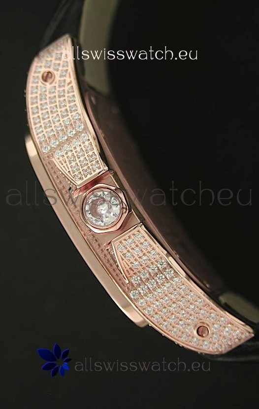 IMG_9081 Cartier Santos 100 Automatic in Rose Gold Replica 4