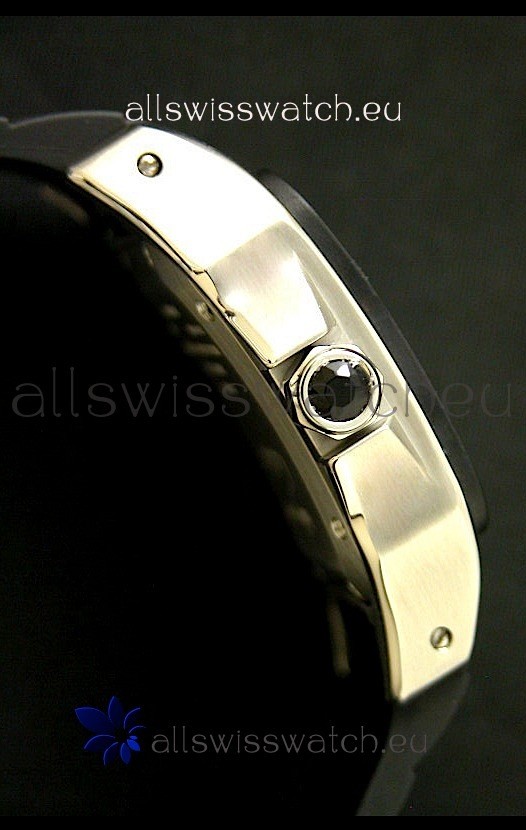 IMG_9081 Cartier Santos 100 Automatic in Black Replica 4