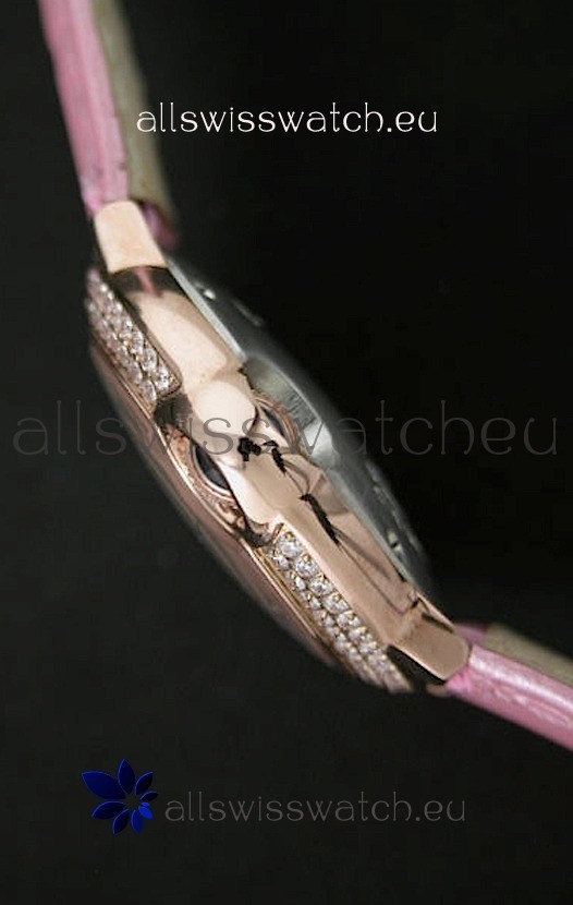 Cartier Ladies in Rose Gold Casing Replica 4