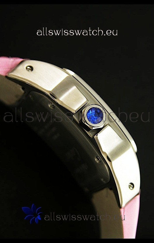IMG_9081 Cartier Santos Automatic in Pink Strap Replica 4