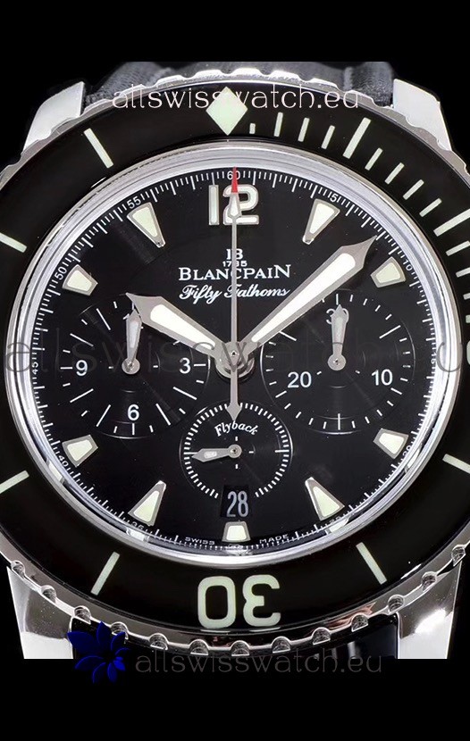 IMG_9081 Blancpain Blancpain Fifty Fathoms Chronograph Flyback Black 1:1 Mirror Replica 4