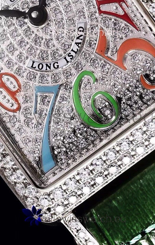 IMG_9081 Franck Muller Long Island Color Dreams Ladies in Green Strap Replica 4