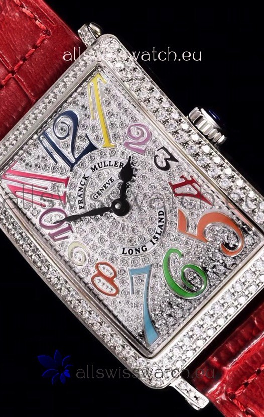 IMG_9081 Franck Muller Long Island Color Dreams Ladies in Pink Strap Replica 4