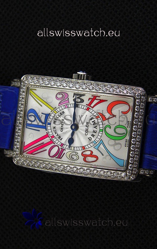 IMG_9081 Franck Muller Long Island Color Dreams Ladies- Blue Strap Replica 4
